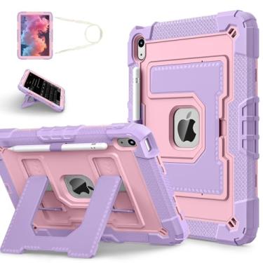 Imagem de Capa adequada para crianças para iPad A16 11ª geração 11 polegadas 2025/iPad 10ª geração 10,9 polegadas 2022 capa com suporte para lápis e alça de ombro, capa híbrida para iPad 11 10 resistente à