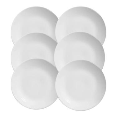 Imagem de Jogo 6 Pratos Sobremesa Cerâmica Coup Branco Liso Alleanza 21cm