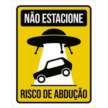 Imagem de Kit 5 Placa Acm Não Estacione Risco Abdução 18X23 - Sinalizo