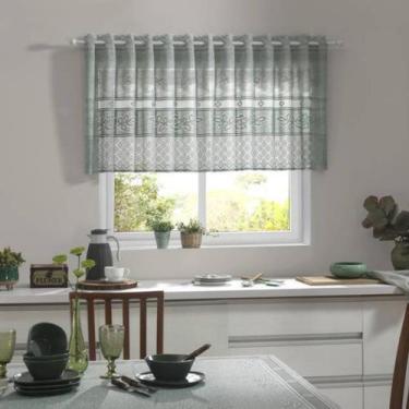 Imagem de Cortina de Renda Para Pia ou Meia Janela Cozinha 2.00x0.80 Pistache - 