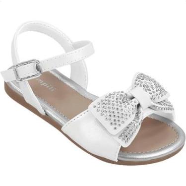 Imagem de Sandália Rasteirinha Baby Pampili Mili Laço Strass Confortável Brilho-Feminino