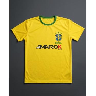 Imagem de Camiseta Amarok Brasil Dry Fit Estampa Exclusiva Unissex Copa, Azul, G