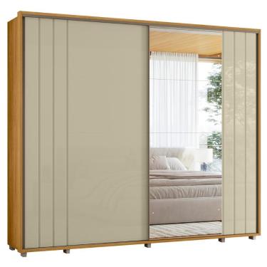 Imagem de Guarda Roupa Casal Mya Opala-Cumaru Z10 2 Portas de Correr 8 Gavetas MDF Opala-Cumaru Mpozenato