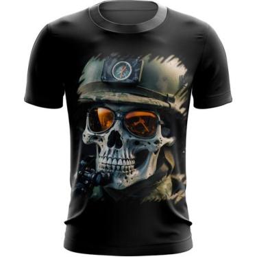 Imagem de Camiseta Dryfit Caveira Militar Logo Guerra 5 - Kasubeck Store®, GG