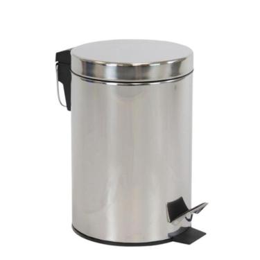 Imagem de Lixeira Inox Polido Redonda com Pedal 3 Litros - Elegância e Praticida