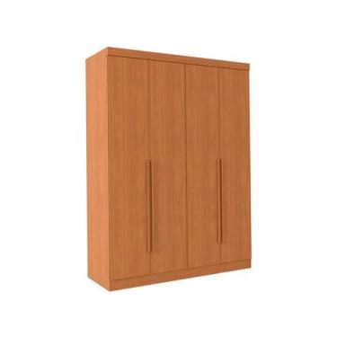 Imagem de Guarda-roupa Solteiro 2 Gavetas 4 Portas Kappesberg Roma, Canela