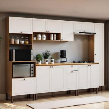 Imagem de Cozinha Modulada 7 Peças em Mdf com Torre Quente Tampo e Detalhe Ameri