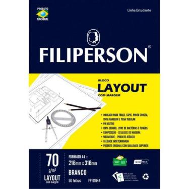 Imagem de Bloco Tecnico com Margem LAY-OUT A-4 63G.50FLS.BRANCO - Filiperson
