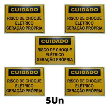 Imagem de Placa Cuidado - Geração Própria - Energisa Cemig Enel Goias Celesc Eletrobras 25x18 CA 1mm 5un