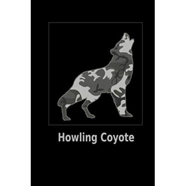 Imagem de Howling Coyote: 6x9. 120 page. Wide Rule. Funny Camo Canine Camouflage Cover journal composition book (Notebook School Office Supplies) on Black