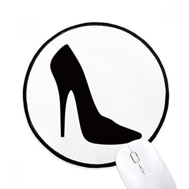 Imagem de Mouse pad preto de salto alto padrão desktop escritório tapete redondo para computador