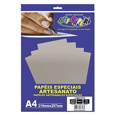 Imagem de Papel Laminado, Off Paper, Lamicote, A4, 250G, Prata