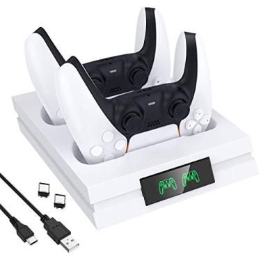 Imagem de Acessórios PS5, carregador de base de gamepad para PS5, TwiHill, Branco