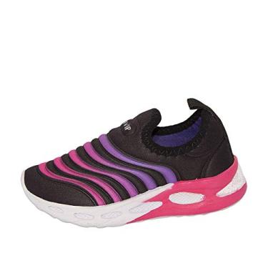 Imagem de Tênis Infantil Menina Via Vip Preto Uva Pink