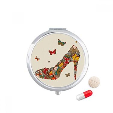 Imagem de Bolsa de comprimidos de salto alto e borboleta para sapatos, caixa de armazenamento de remédios