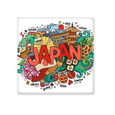 Imagem de I Love Japan Asia Culture Colorful Ceramic Tile Glossy Decal Glazed Brick Adorn Stone