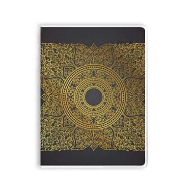 Imagem de Caderno de folhas douradas da Tailândia Cultura Alfândega Diário capa macia