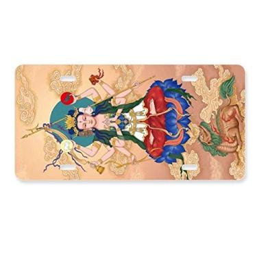 Imagem de DIYthinker Etiqueta de aço inoxidável para decoração de placa de licença chinesa Deus da Religião