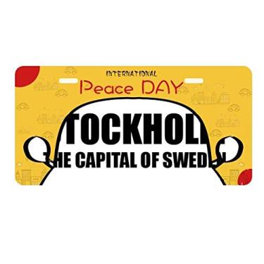 Imagem de DIYthinker Placa de carro de Estocolmo A Capital da Suécia Etiqueta Decoração de Carro Dia da Paz