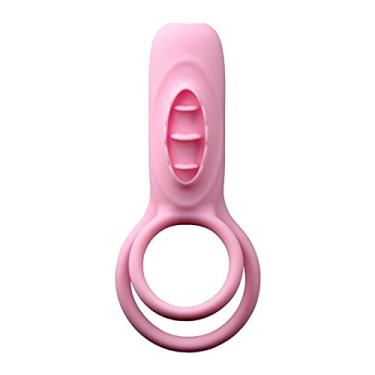 Imagem de Vibrador 10 Modos Duplo Anel Estimulador Clitóris Atraso Ejaculação Masculino Erótico Zatla Shop (Rosa)