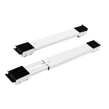 Imagem de Suporte C/Rodinhas Base Ajustável Máquina Lavar Fogão Geladeira Móveis Resistente Reforçado