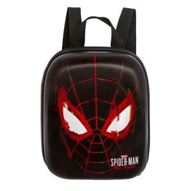 Imagem de Mochila Pequena Maxtoy 3D Homem Aranha Miles Preto