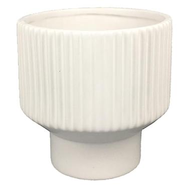 Imagem de D VASO DE CERAMICA BRANCO 15CM X 15CM X 14CM