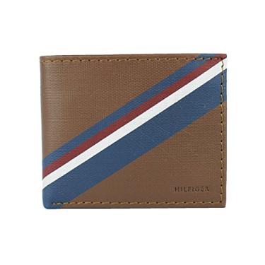 Imagem de Carteira e manta masculina de couro com dobra dupla da Tommy Hilfiger (bronzeado)