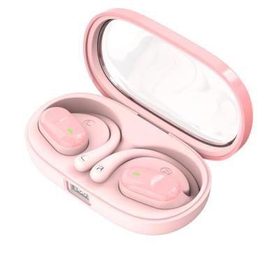 Imagem de X18 fones de ouvido sem fio BT de condução ao ar livre, montados na orelha, não intra-auriculares, display digital ENC fones de ouvido esportivos com redução de ruído