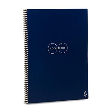 Imagem de Rocketbook Caderno reutilizável com 1 caneta Pilot Frixion e 1 pano de microfibra, 21,5 x 27,9 cm, Midnight Blue