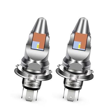 Imagem de Ruiandsion H4 9003 Lâmpada LED para farol de motocicleta DC 8-24V 24W alta potência super brilhante 18000LM 6SMD chips de LED Kit de conversão de feixe Hi/Lo (pacote com 2)