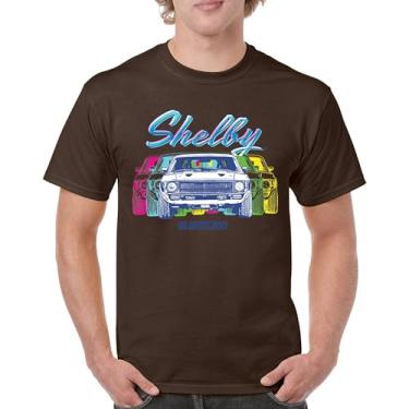 Imagem de Camiseta masculina Shelby GT500 1967 American Legend Mustang Racing Retro Cobra GT 500 Performance Powered by Ford, Marrom, M
