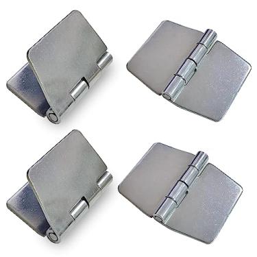 Imagem de 4 peças de dobradiças soldáveis resistentes, design de dobradiça de extremidade de aço para portões e portas pesados, resistente à corrosão e ferrugem 6 x 7,4 cm