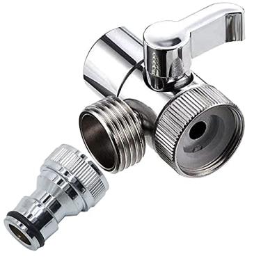 Imagem de Adaptador de desviador de válvula de torneira de latão, adaptador aerador de torneira de interruptor desviador de válvula de pia para conectar mangueira de jardim da máquina de lavar roupa (fêmea 22