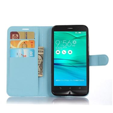 Imagem de Capa ASUS Zenfone Go/ZB551KL, capa carteira flip de couro PU premium com compartimento para cartão, suporte e fecho magnético [capa interior à prova de choque de TPU] Compatível com ASUS Zenfone Go/