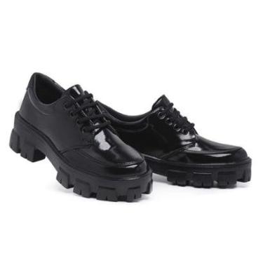 Imagem de Sapato Feminino Oxford Verniz Plataforma Tratorada-Feminino