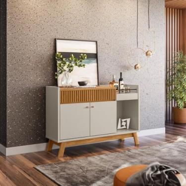 Imagem de Buffet 2 Portas 1 Gaveta 1 Nicho 133cm Lucca Linea Brasil Nature/off White