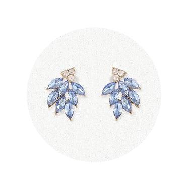 Imagem de Brincos de strass para mulheres, pequenos brincos delicados de cristal para meninas, bijuterias fofas para presente de festa de casamento, Vidro, Cristal Strass