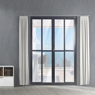 Imagem de Porta de Aluminio de Correr 210x200cm 4 Folhas Topsul Preto