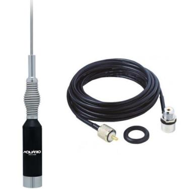 Imagem de Antena Móvel VHF 5/8 de Onda com Mola 1,50 metros M-410c + Cabo Coaxia
