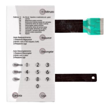 Imagem de Membrana teclado Para Microondas Brastemp Bmp 31 Sem Dourar Branca 9.7