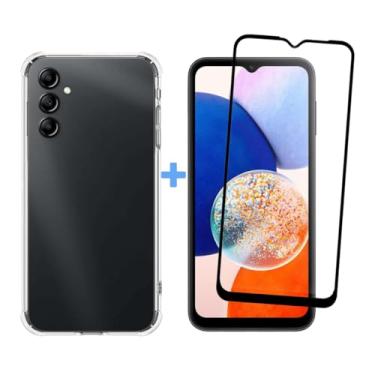 Imagem de Capa Capinha Case Anti Impacto Transparente Premium Silicone + Película de Vidro 3D para Samsung Galaxy A14