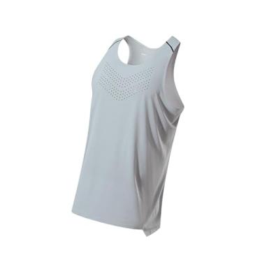 Imagem de Generic Regata Masculina de Treino, Regatas Esportivas, Regatas de Musculação, Camiseta Sem Mangas, Camiseta Esportiva de Corrida para Treinamento de Ciclismo, Cinza Prateado M
