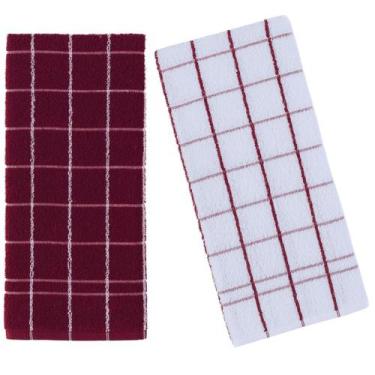 Imagem de Kit 2 panos de prato teka chef premium atoalhado 100% algodão 45x70 cm