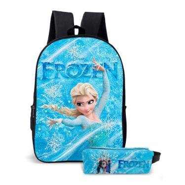 Imagem de Kit Mochila com Estojo Escolar Infantil Frozen Menina Elsa e Ana - Use
