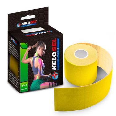 Imagem de Fita Bandagem Elástica Tape Pós-cirúrgica Kelogel 5cmx5m, Amarelo