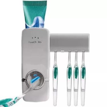 Imagem de Suporte Pasta De Dente e Escova Automático  Branco Sistema de vácuo Fo