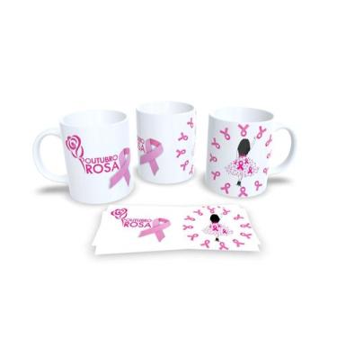 Imagem de Canecas Branca de Porcelana Personalizadas Outubro Rosa - Estampa Subl