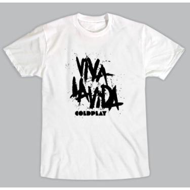 Imagem de Camiseta Masculina Banda Coldplay Viva Lá Vida! - SEMPRENALUTA, Branco