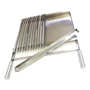 Imagem de Grelha Argentina Inox Com Chapa Apoio Para Churrasco 60cm - Plenitude